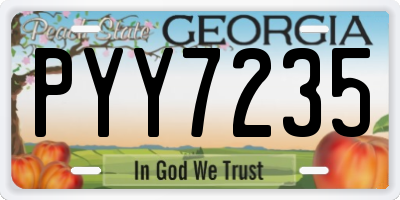 GA license plate PYY7235