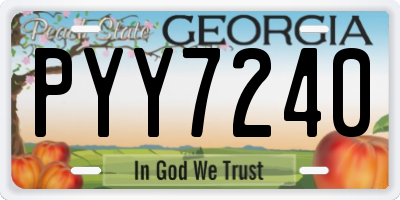 GA license plate PYY7240