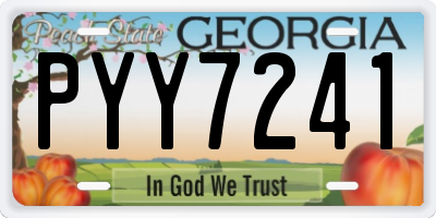 GA license plate PYY7241