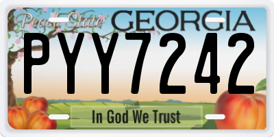 GA license plate PYY7242