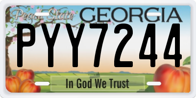 GA license plate PYY7244