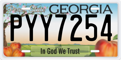 GA license plate PYY7254