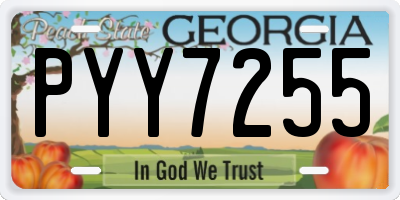 GA license plate PYY7255