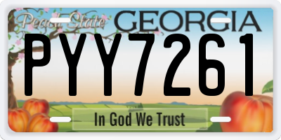GA license plate PYY7261