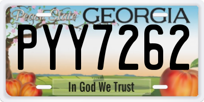 GA license plate PYY7262