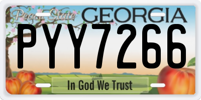 GA license plate PYY7266