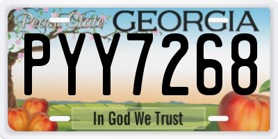 GA license plate PYY7268