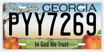 GA license plate PYY7269