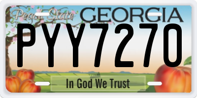 GA license plate PYY7270