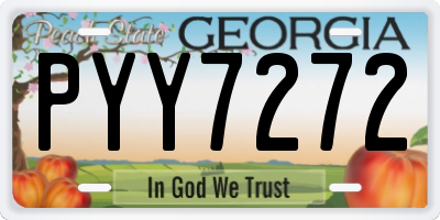 GA license plate PYY7272
