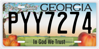 GA license plate PYY7274