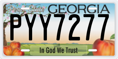 GA license plate PYY7277