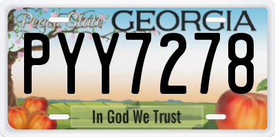 GA license plate PYY7278
