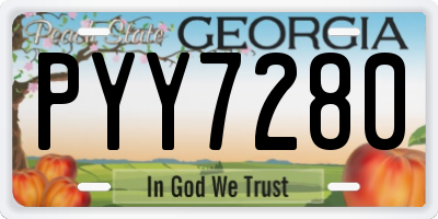 GA license plate PYY7280