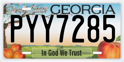 GA license plate PYY7285