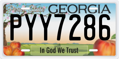 GA license plate PYY7286