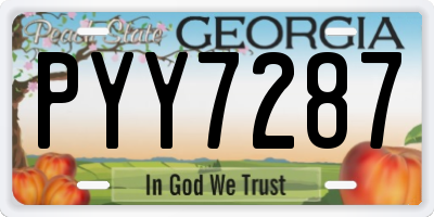 GA license plate PYY7287