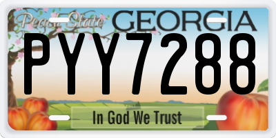 GA license plate PYY7288