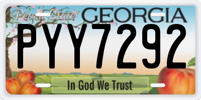 GA license plate PYY7292