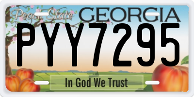 GA license plate PYY7295