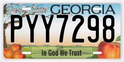 GA license plate PYY7298