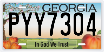 GA license plate PYY7304