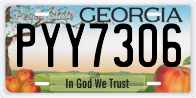 GA license plate PYY7306