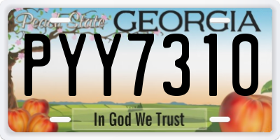 GA license plate PYY7310