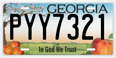 GA license plate PYY7321