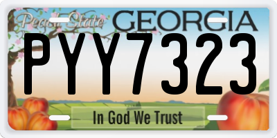 GA license plate PYY7323