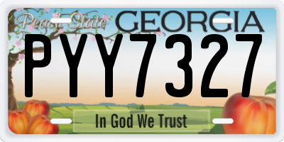 GA license plate PYY7327