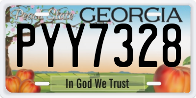 GA license plate PYY7328