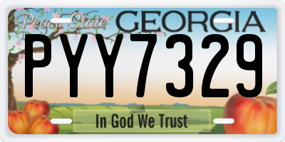 GA license plate PYY7329