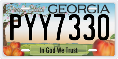 GA license plate PYY7330