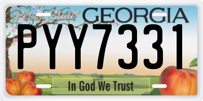 GA license plate PYY7331