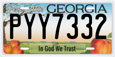 GA license plate PYY7332