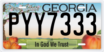 GA license plate PYY7333
