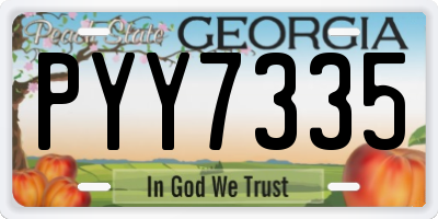 GA license plate PYY7335