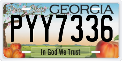 GA license plate PYY7336