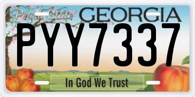 GA license plate PYY7337