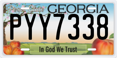 GA license plate PYY7338
