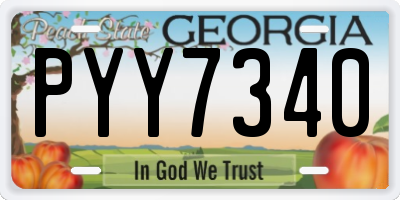 GA license plate PYY7340