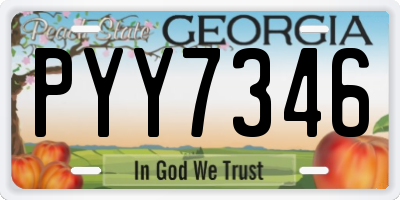 GA license plate PYY7346
