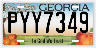 GA license plate PYY7349