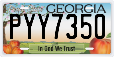 GA license plate PYY7350