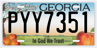 GA license plate PYY7351