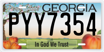 GA license plate PYY7354