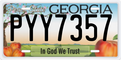 GA license plate PYY7357