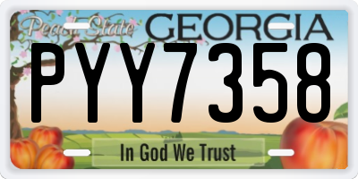 GA license plate PYY7358