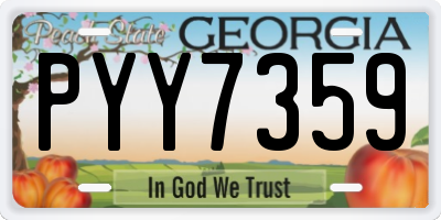 GA license plate PYY7359